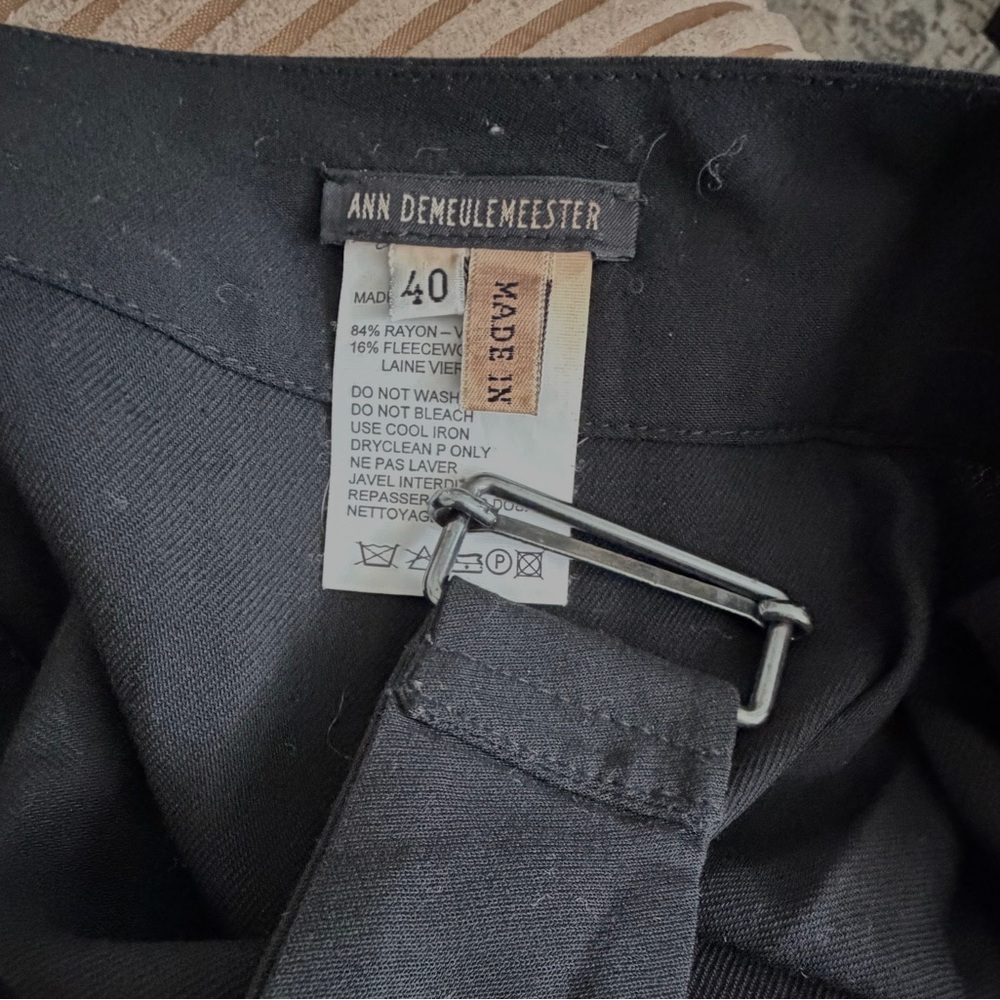 Ann Demeulemeester Black Mini  wrap Skirt with Silver Buckle - Picture 3 of 3